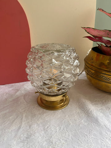 Lampe à poser vintage en verre ciselé- petit modèle Pineapple