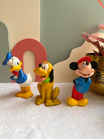 Trois figurines Disney de type "Pouet" vintage